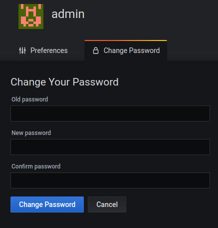 Grafana - User Panel
